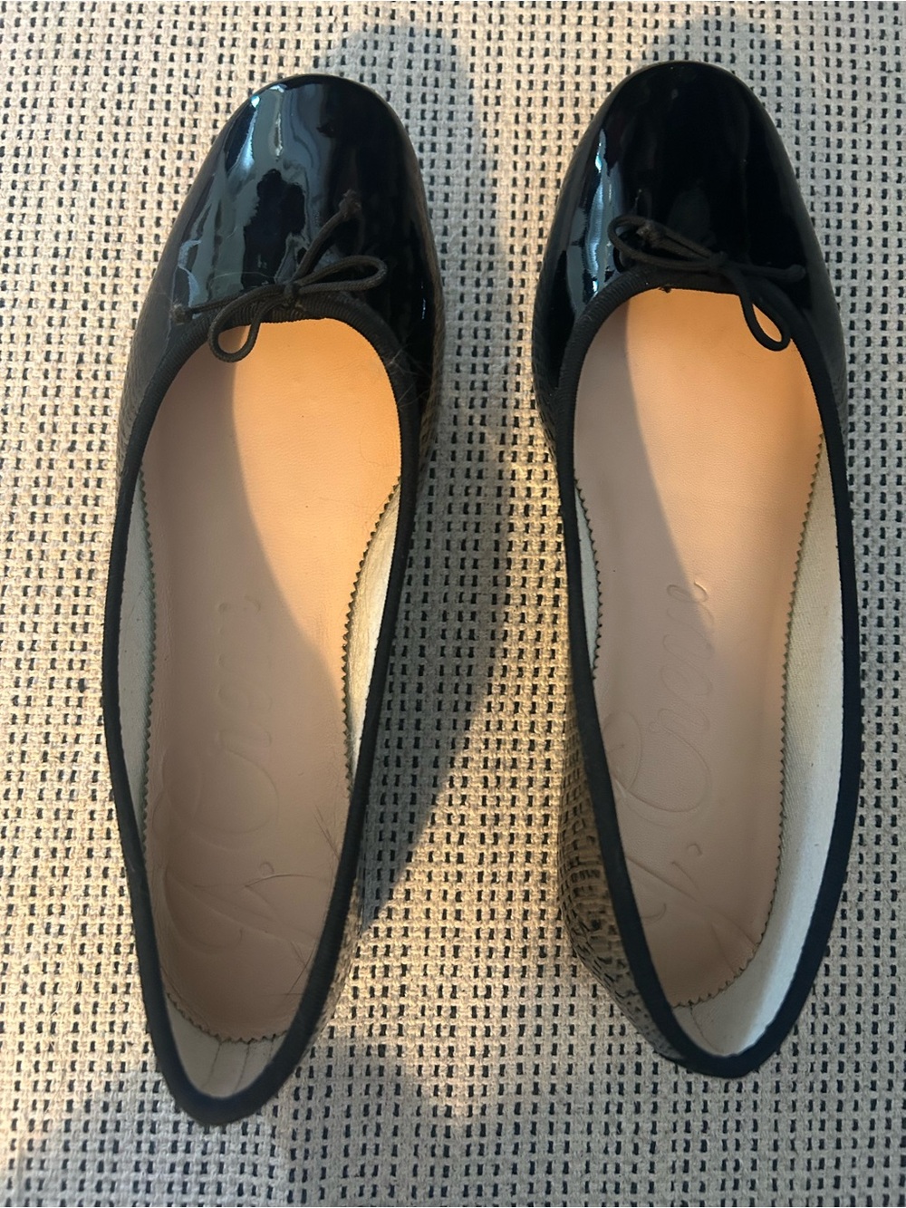 J. Crew Black Patent Leather Ballet Flats with Bow